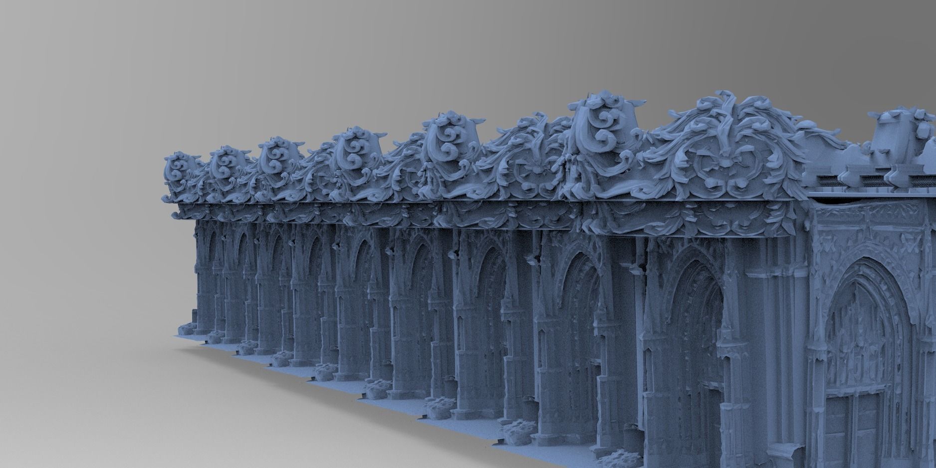 Baroque Flowered detailed bridge  3D model_1