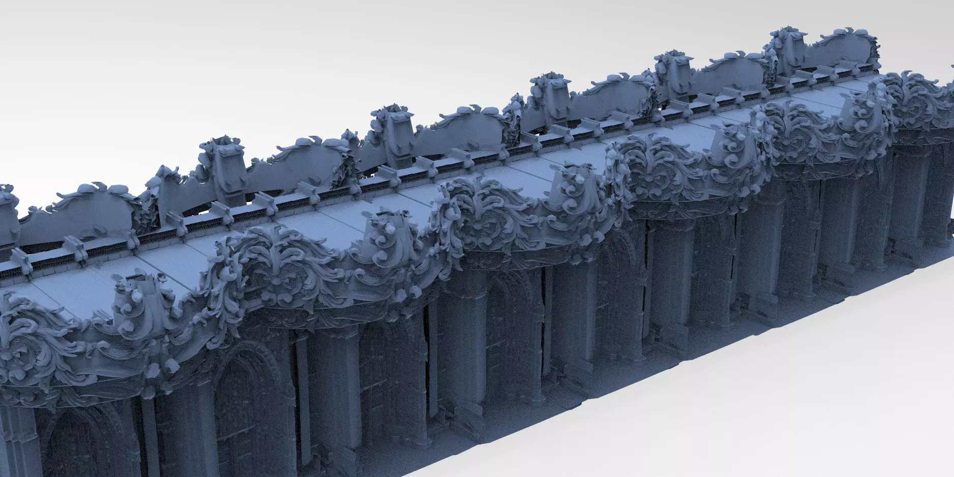 Baroque Flowered detailed bridge  3D model_0