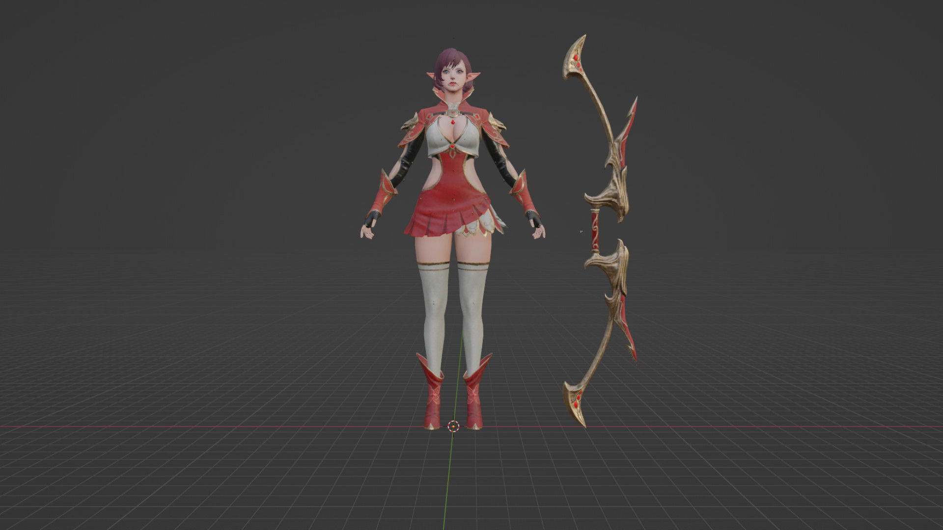 Elf Girl Low-poly 3D model_2