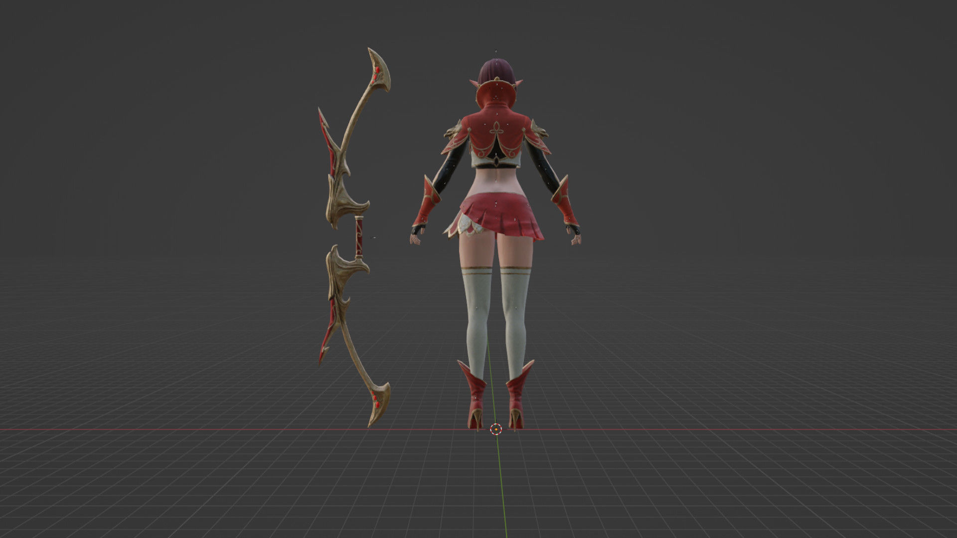 Elf Girl Low-poly 3D model_4