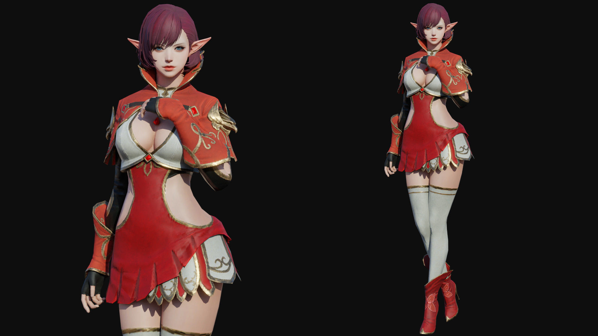 Elf Girl Low-poly 3D model_1