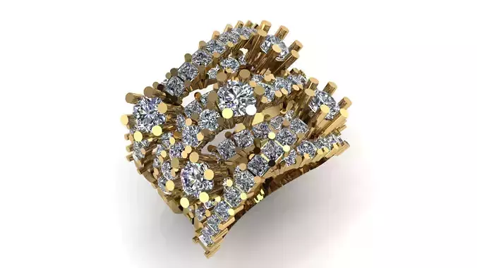 Princess cut diamond ring 3d file