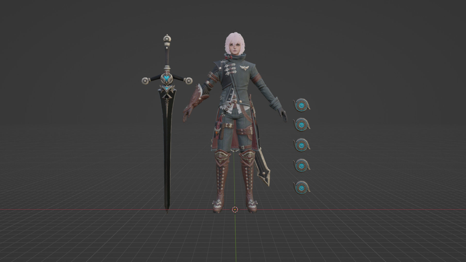 Medieval Knight Low-poly 3D model_2