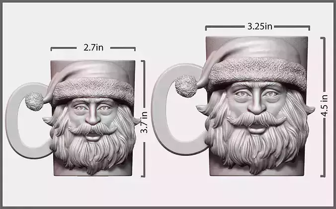 Santa Claus Face Mug  3D print model