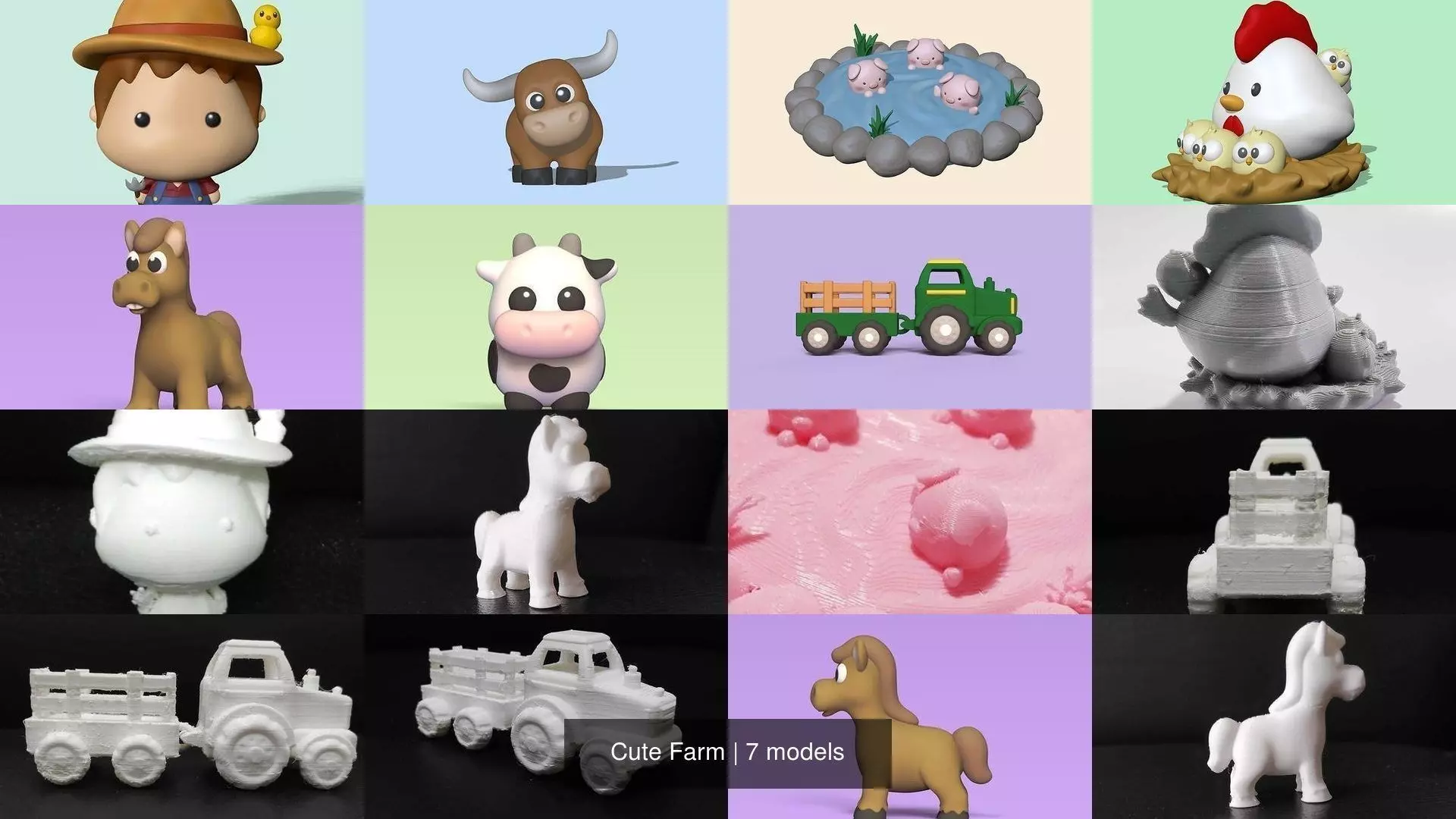 Cute Farm 3D Model Collection_1