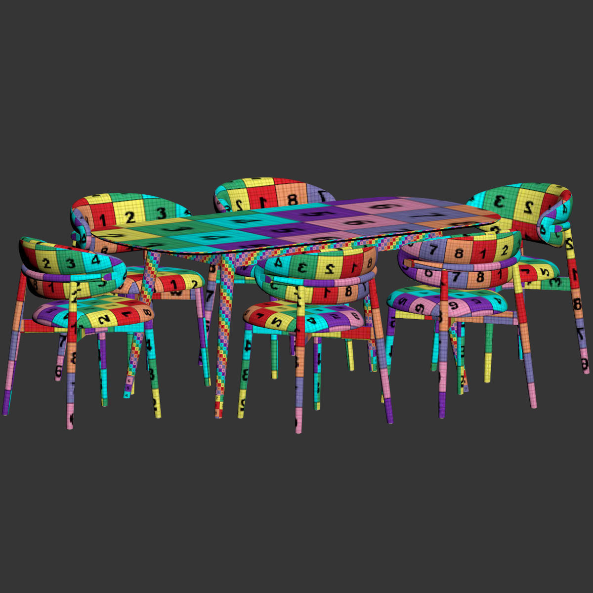 Dining Set 71 3D model_3