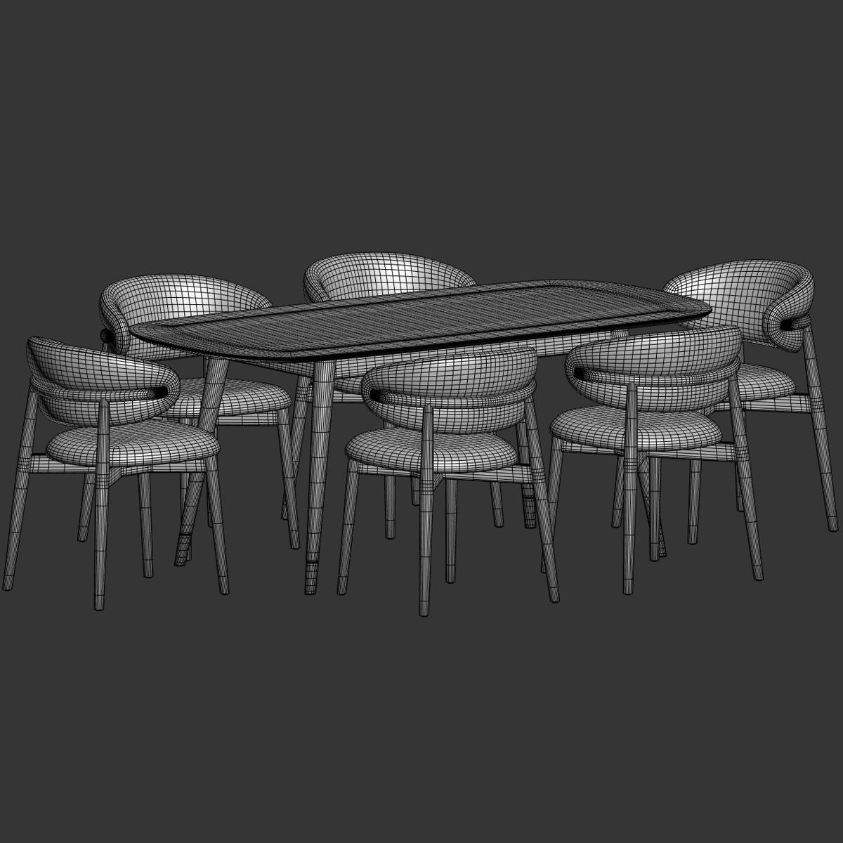 Dining Set 71 3D model_2