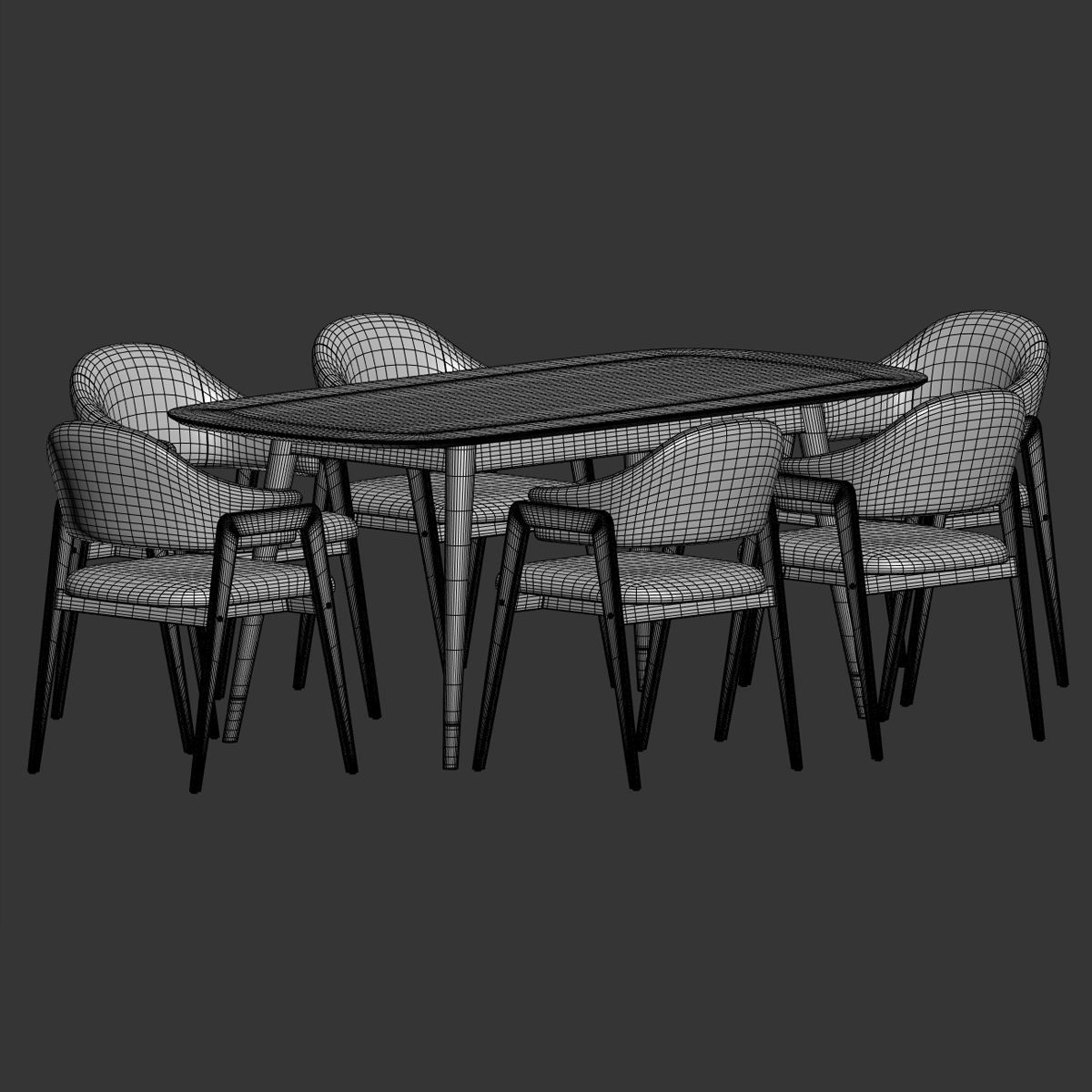 Dining Set 73 3D model_4