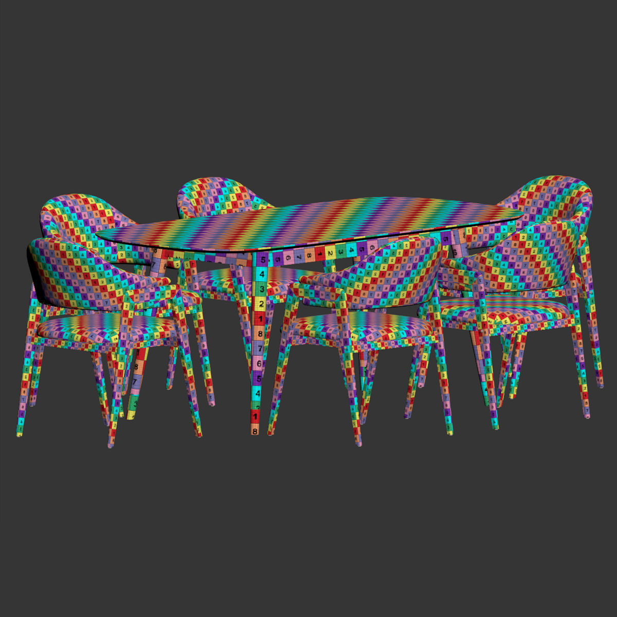 Dining Set 73 3D model_3