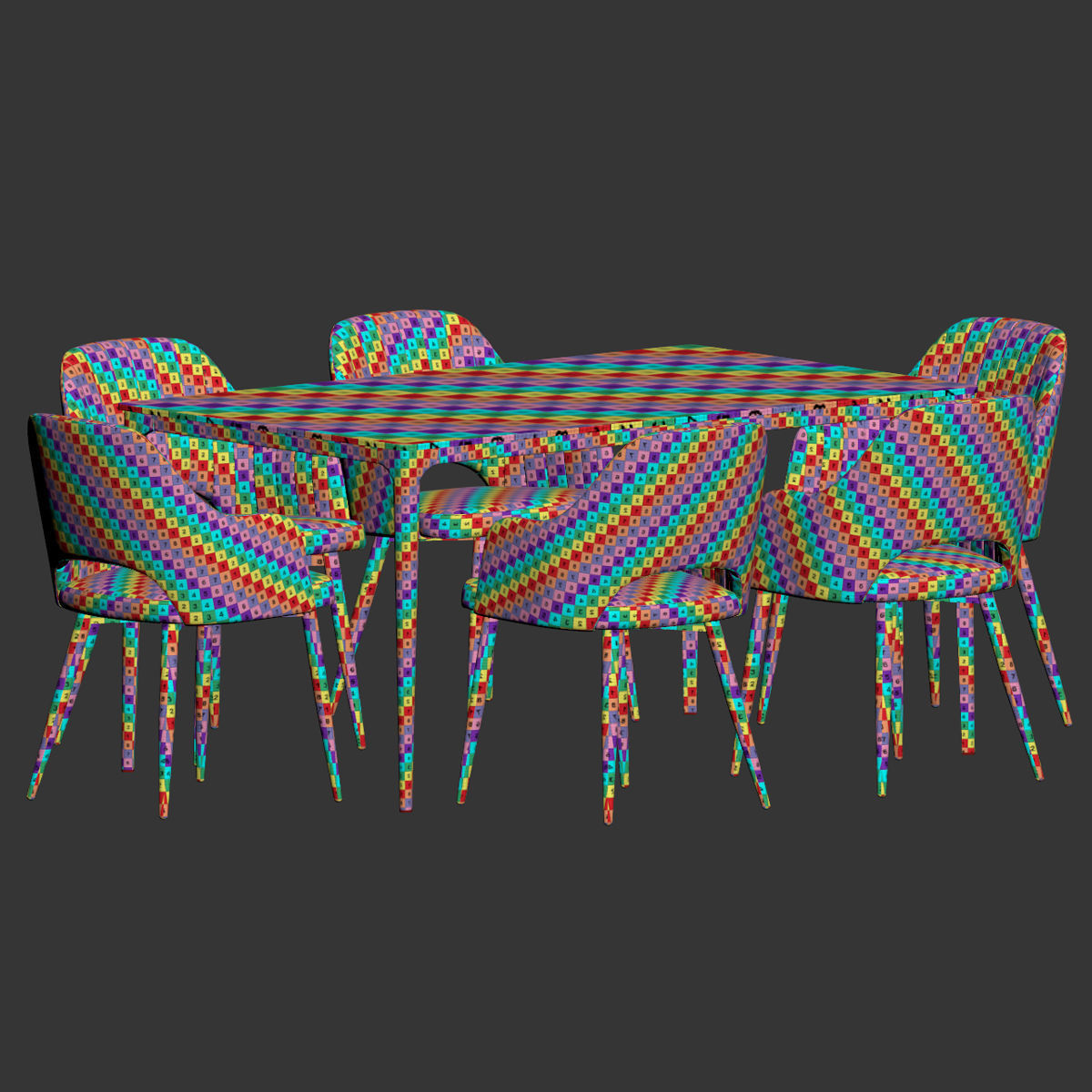 Dining Set 74 3D model_2
