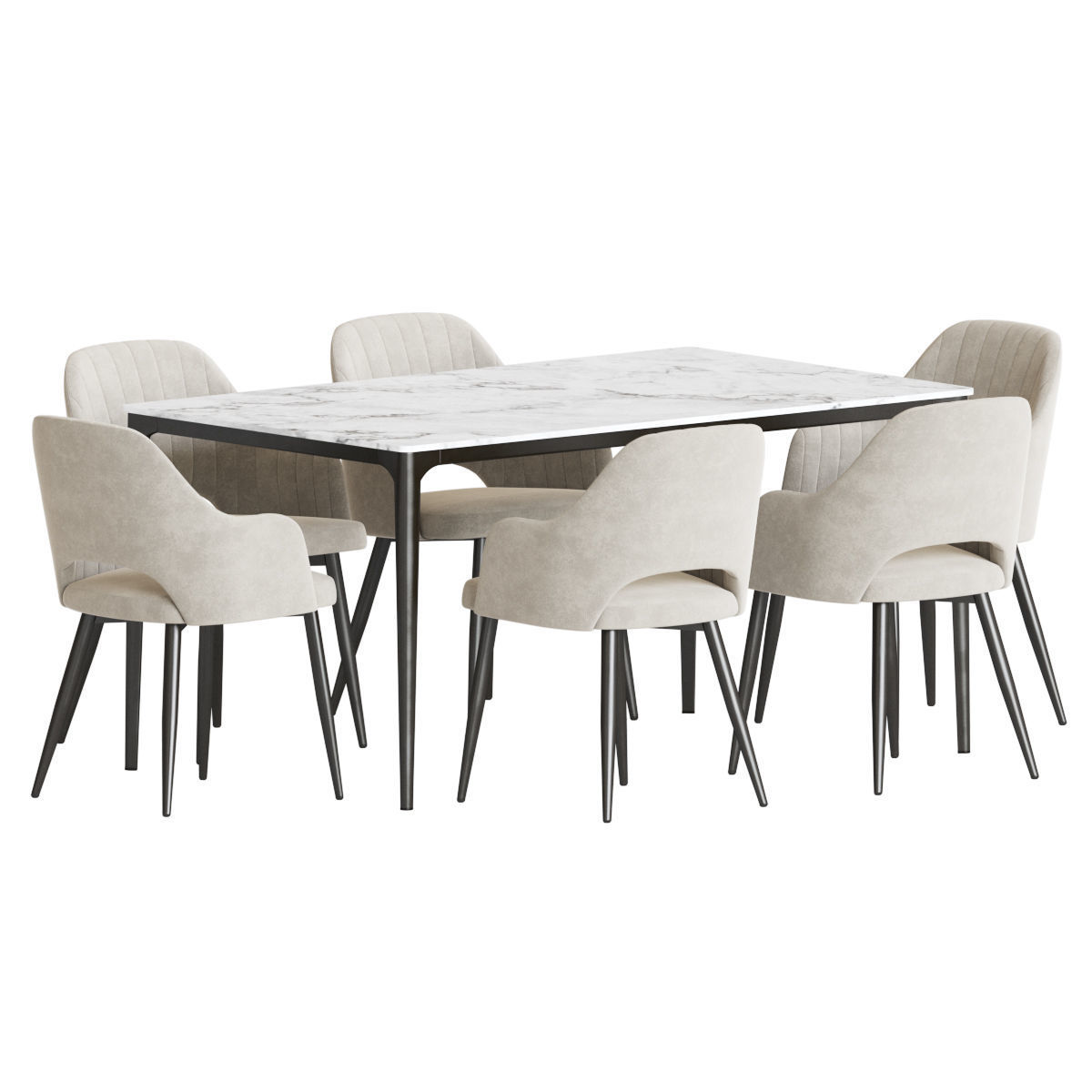 Dining Set 74 3D model_1