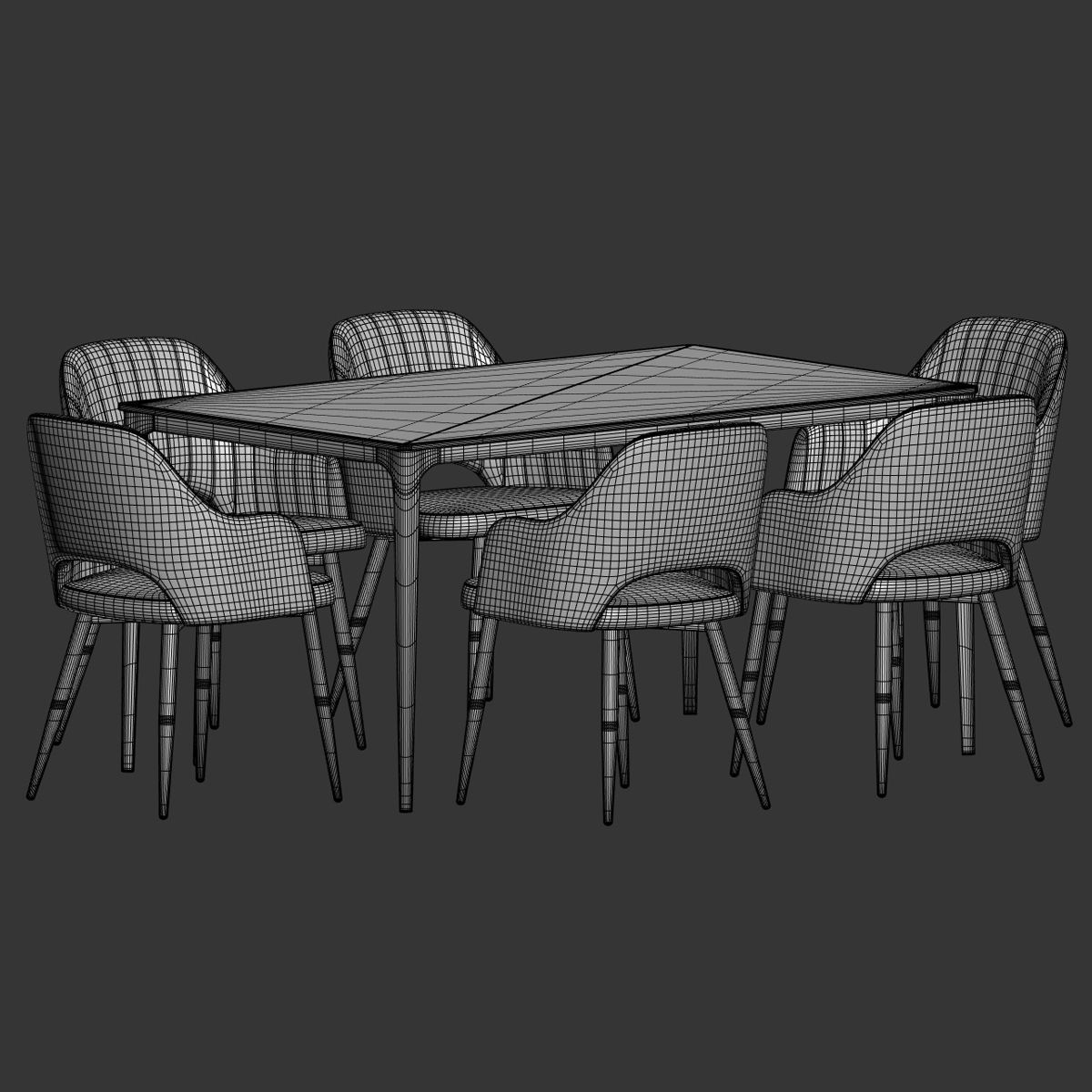 Dining Set 74 3D model_3