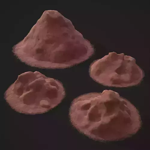 Cocoa Powder Piles Low-poly 3D model