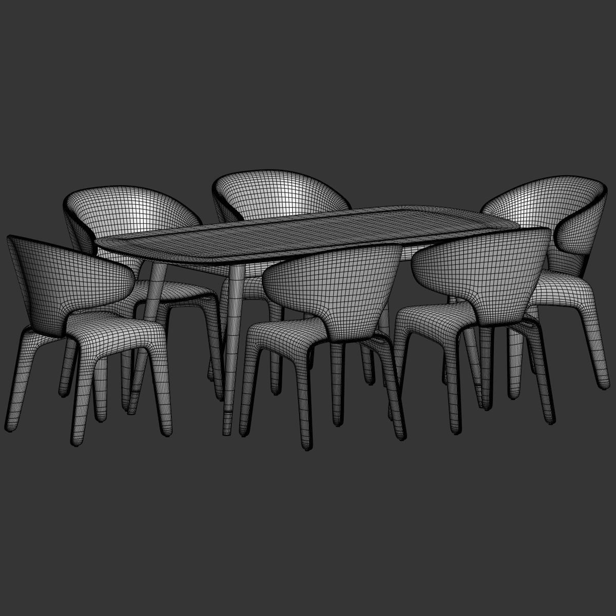 Dining Set 75 3D model_3