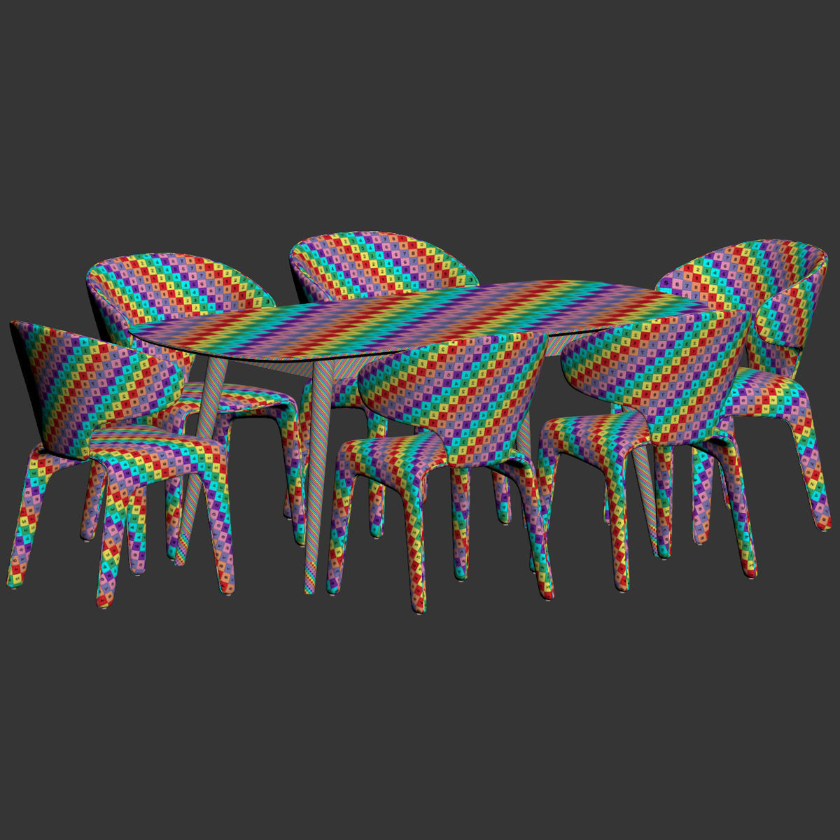 Dining Set 75 3D model_2