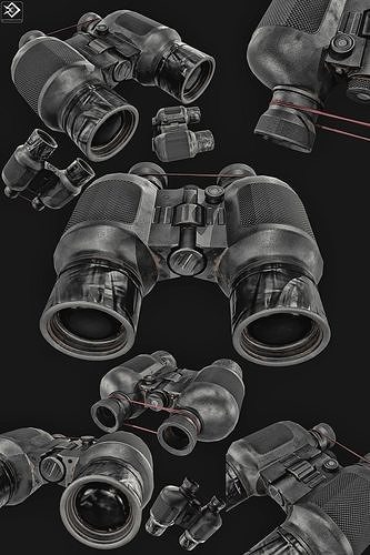 Binoculars Low-poly 3D model