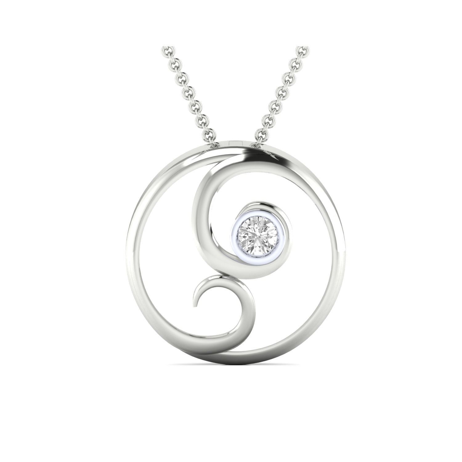 Women pendant 3D print model_12