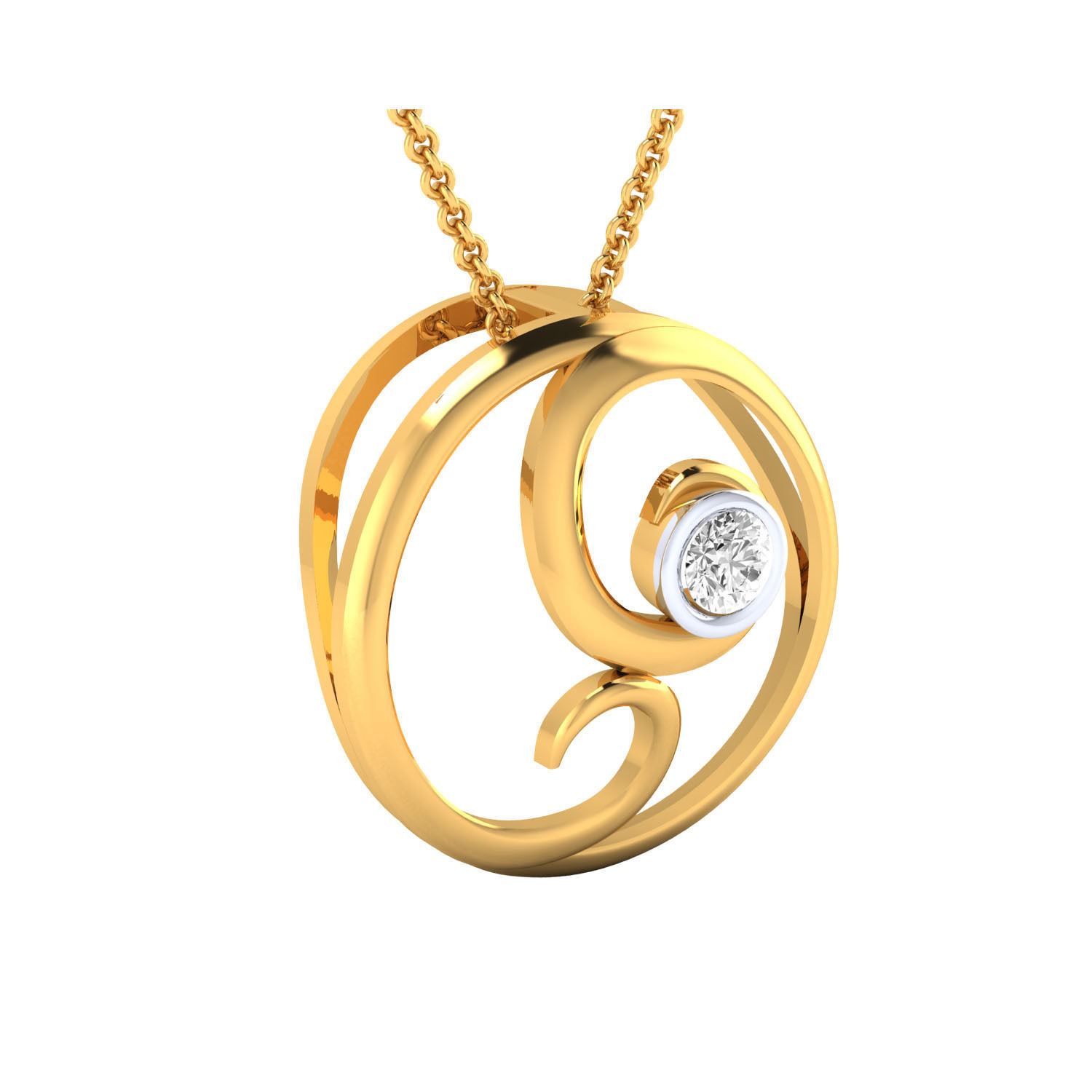 Women pendant 3D print model_13