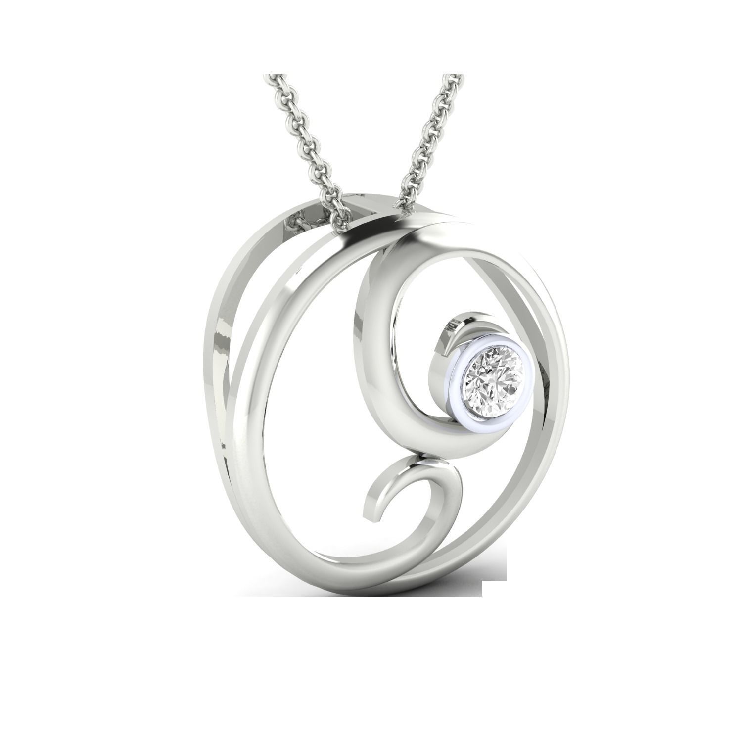 Women pendant 3D print model_8