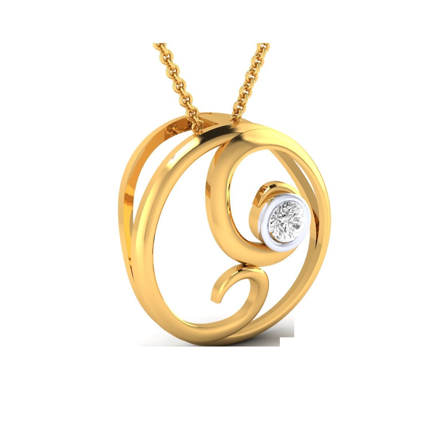Women pendant 3D print model_14