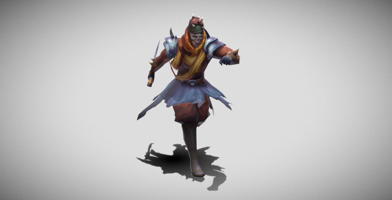 Dungeon Fantasy Monster - Desert Skeleton Assassin Low-poly 3D model_9