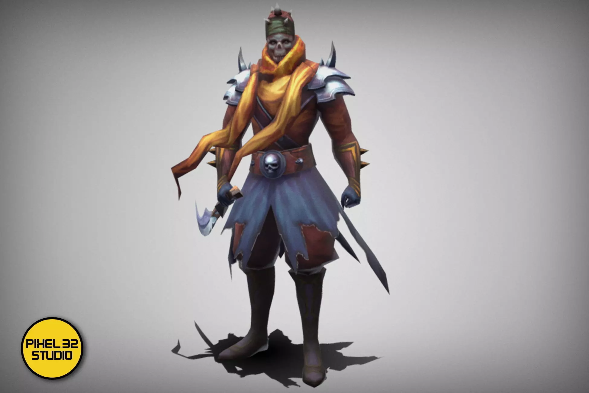 Dungeon Fantasy Monster - Desert Skeleton Assassin Low-poly 3D model_0
