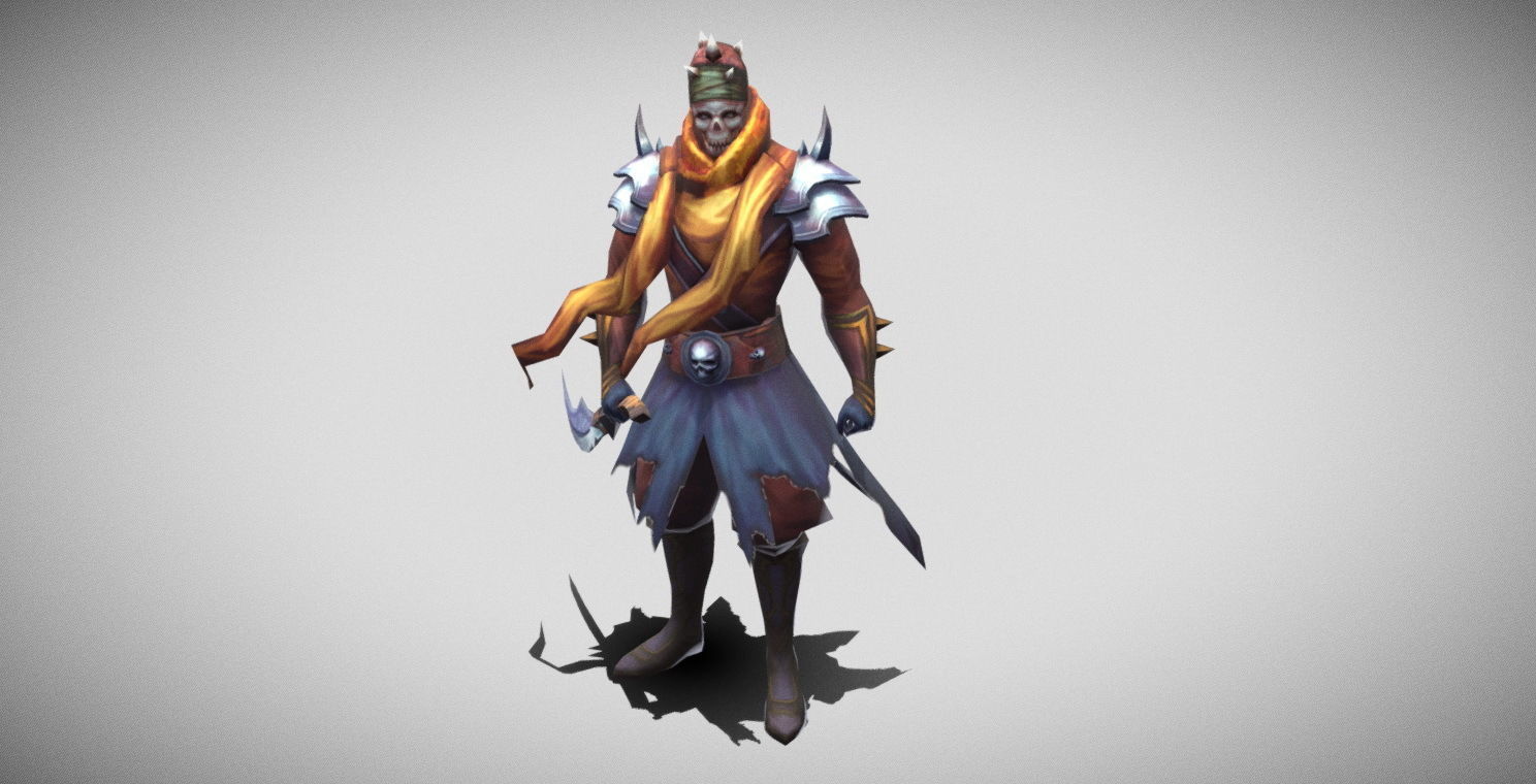 Dungeon Fantasy Monster - Desert Skeleton Assassin Low-poly 3D model_2