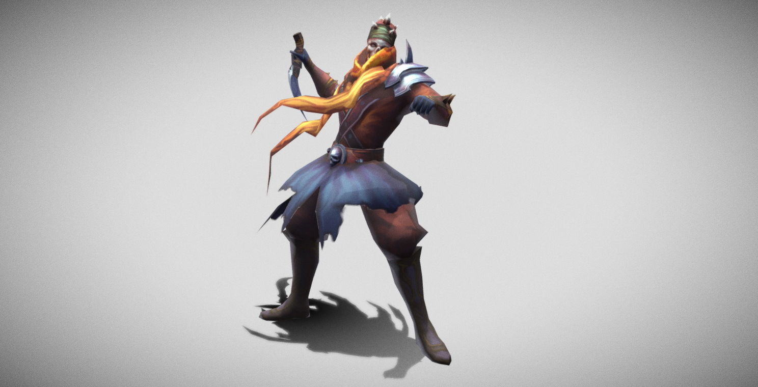 Dungeon Fantasy Monster - Desert Skeleton Assassin Low-poly 3D model_11