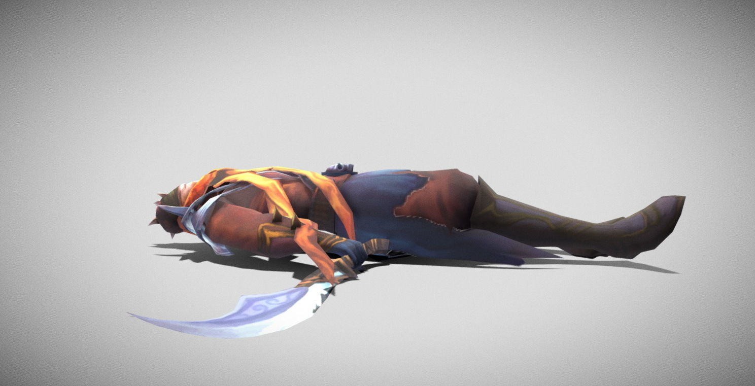 Dungeon Fantasy Monster - Desert Skeleton Assassin Low-poly 3D model_17