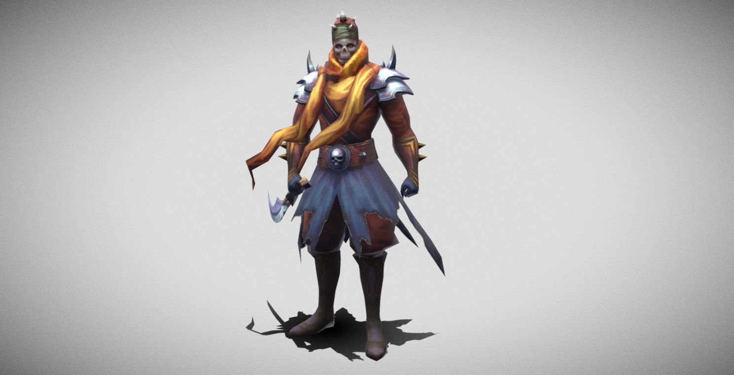 Dungeon Fantasy Monster - Desert Skeleton Assassin Low-poly 3D model_4