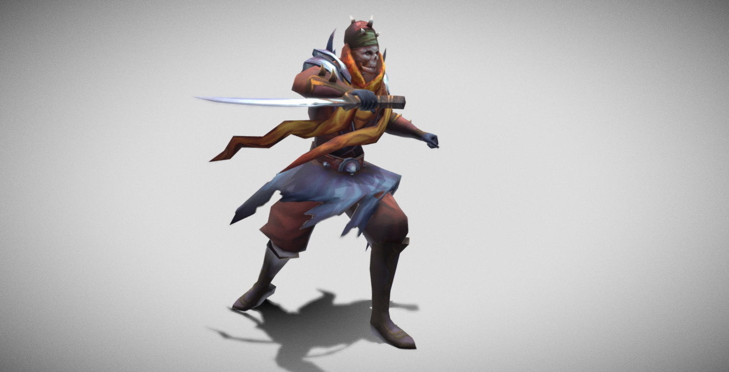 Dungeon Fantasy Monster - Desert Skeleton Assassin Low-poly 3D model_12