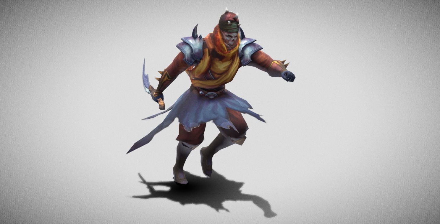 Dungeon Fantasy Monster - Desert Skeleton Assassin Low-poly 3D model_10