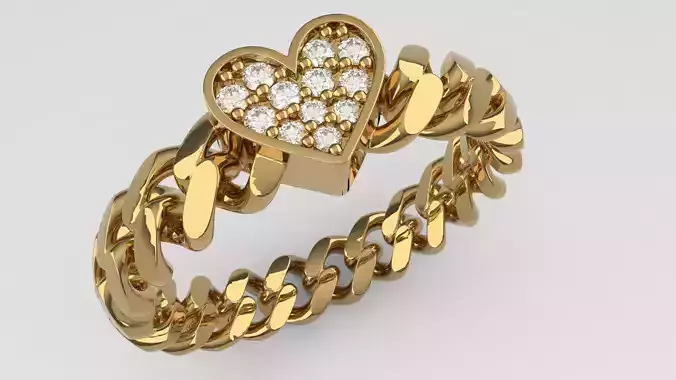 Gourmet  Heart Ring 3D print model
