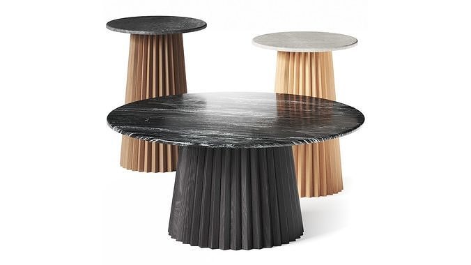 Vical Home Plisse Wood Coffee Tables 3D model