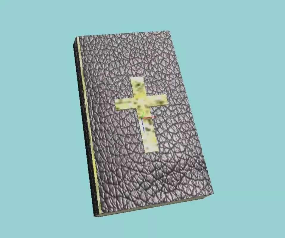 Bible leather book with cross Free low-poly 3D model