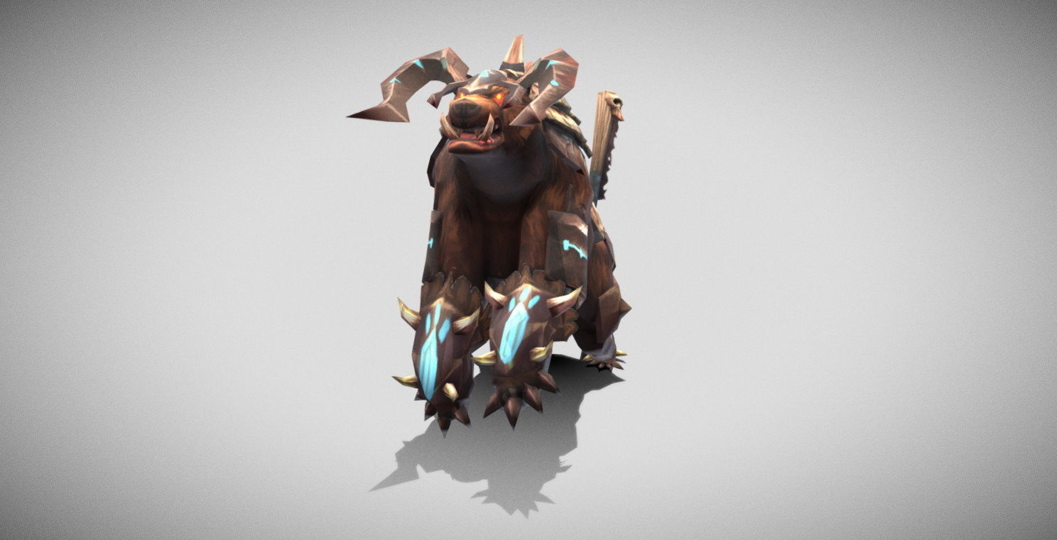 Dungeon Fantasy Monster - Armor Bull Low-poly 3D model_13