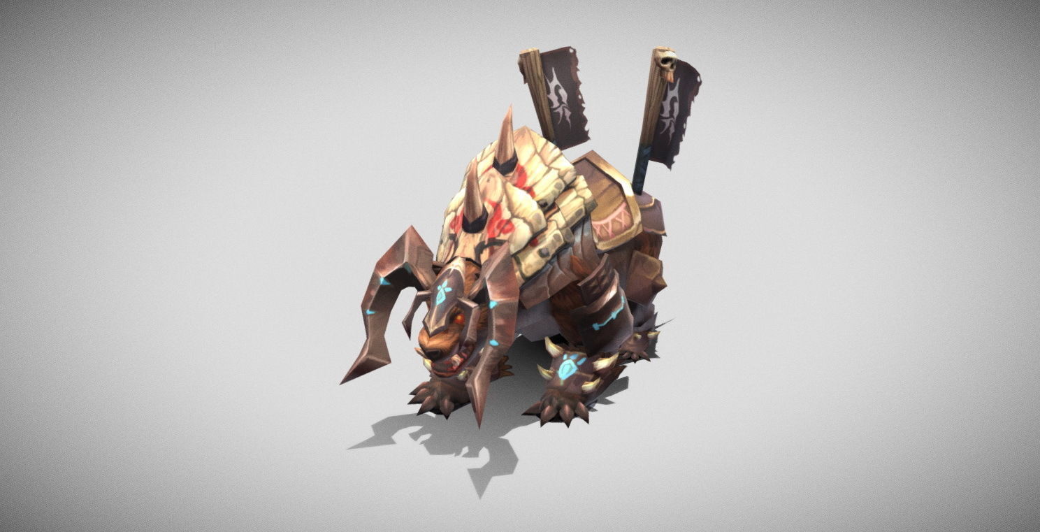 Dungeon Fantasy Monster - Armor Bull Low-poly 3D model_8