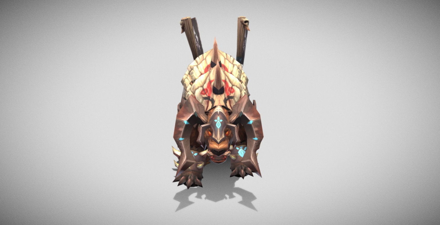 Dungeon Fantasy Monster - Armor Bull Low-poly 3D model_3
