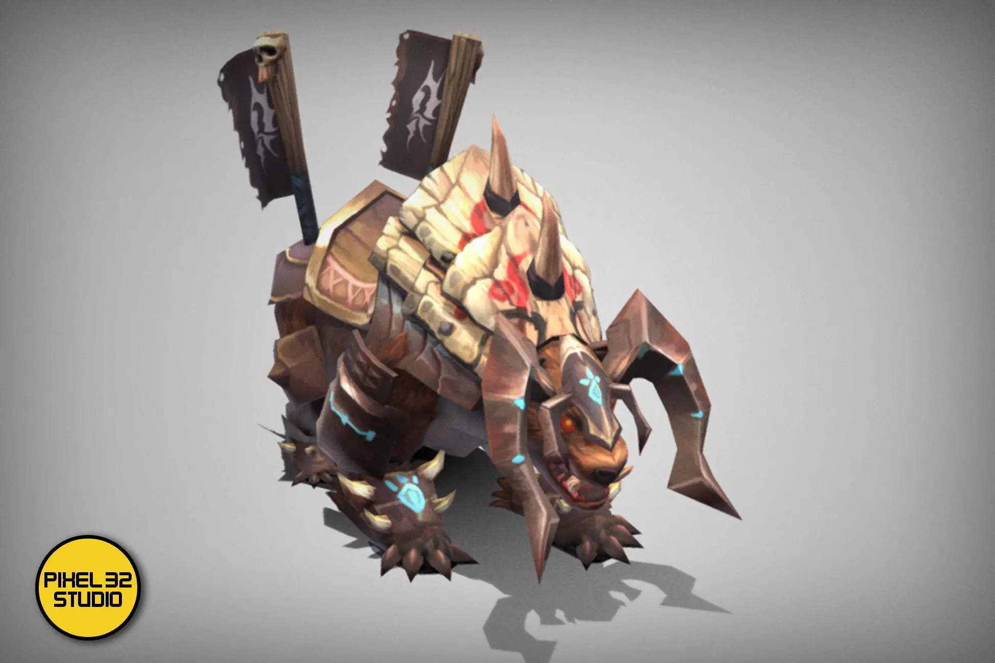 Dungeon Fantasy Monster - Armor Bull Low-poly 3D model_0