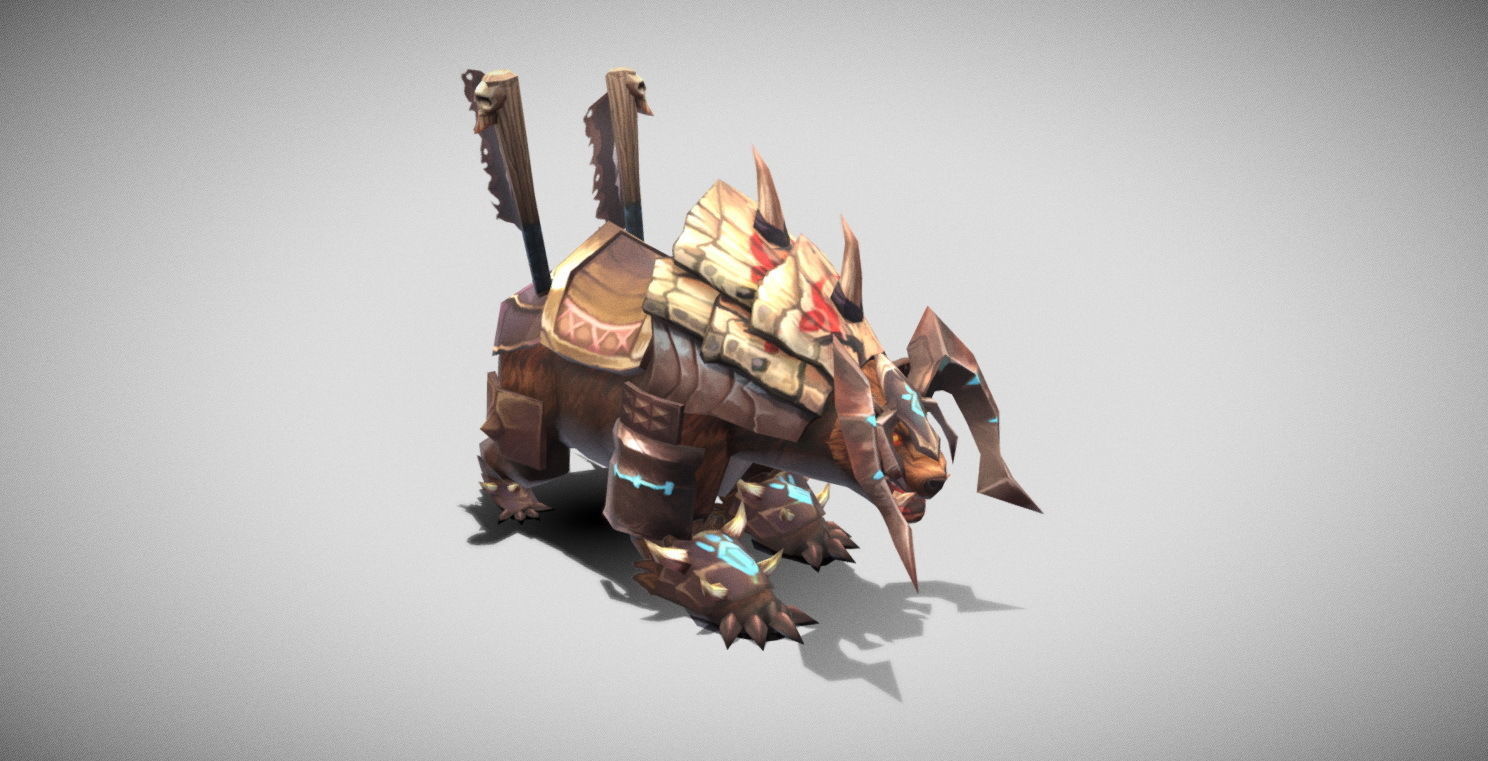Dungeon Fantasy Monster - Armor Bull Low-poly 3D model_4