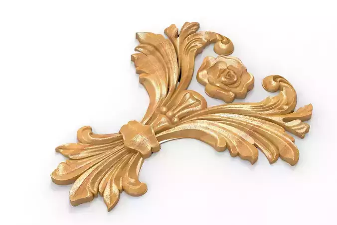 Floral Wood Carving for Furniture - 29 3D model