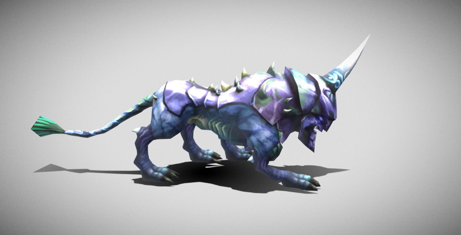 Dungeon Fantasy Monster - Armor Leopard Low-poly 3D model_7
