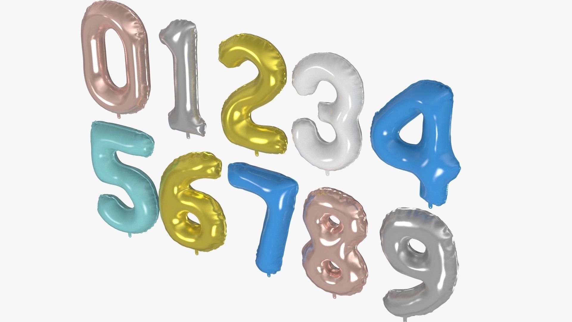 Numbers Balloon 3D model_2
