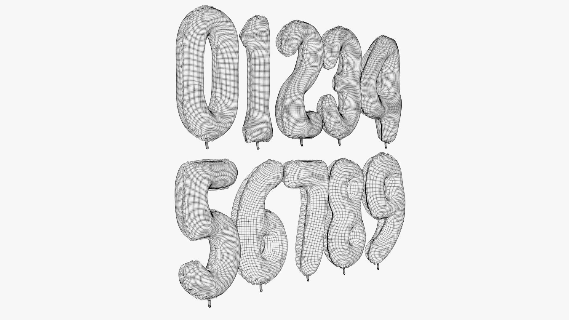 Numbers Balloon 3D model_14