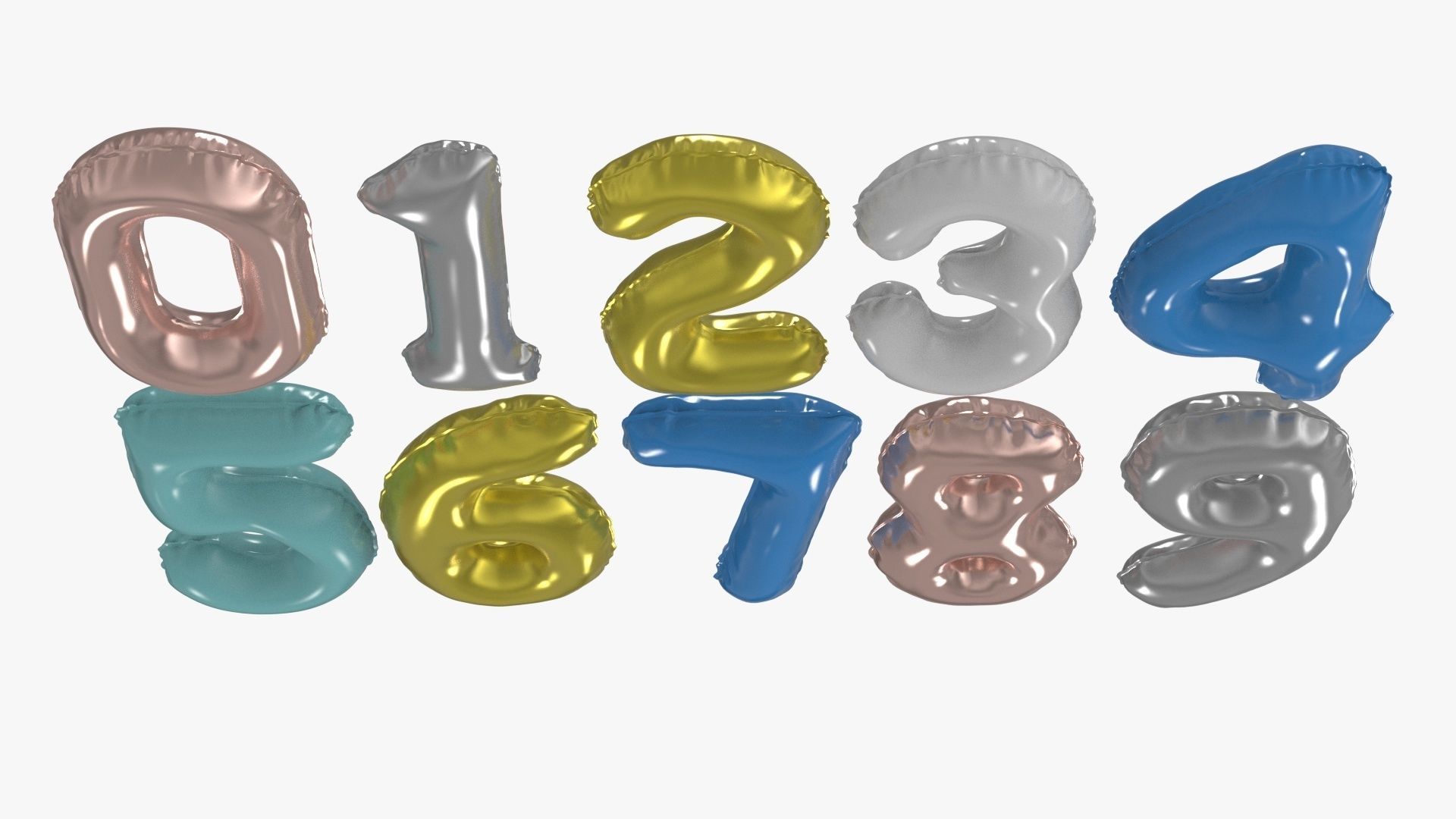 Numbers Balloon 3D model_6