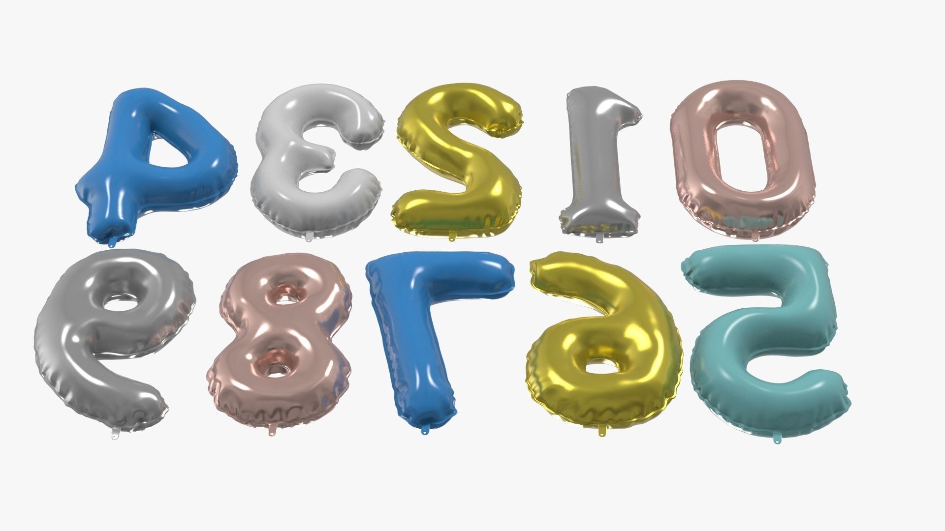 Numbers Balloon 3D model_4