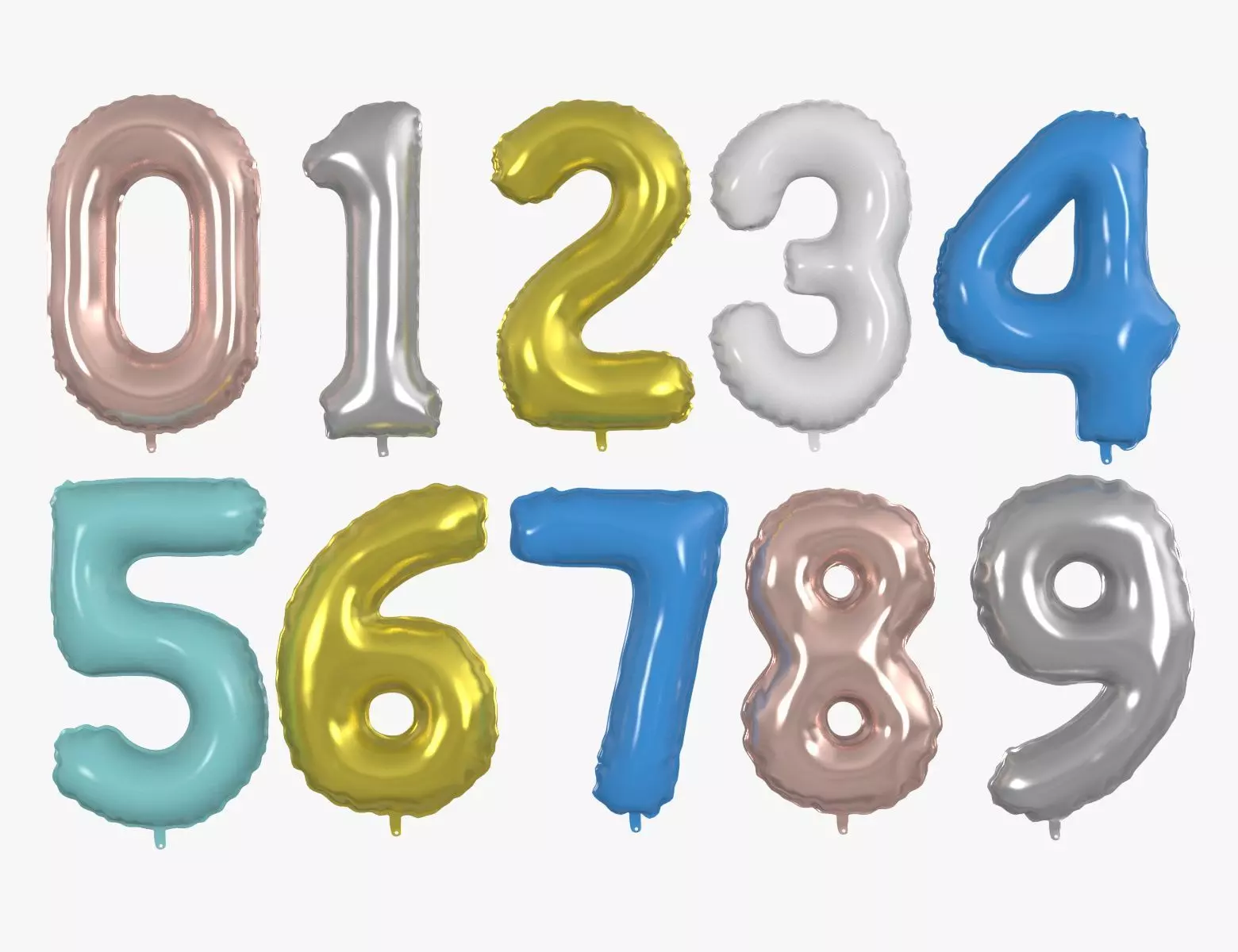 Numbers Balloon 3D model_0
