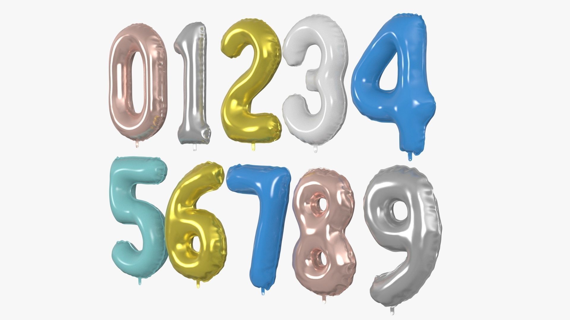 Numbers Balloon 3D model_1