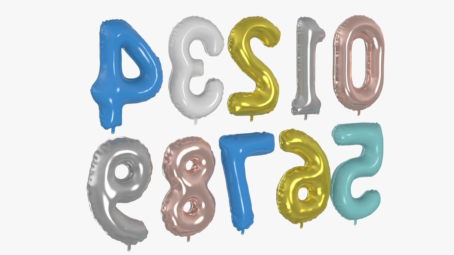 Numbers Balloon 3D model_3