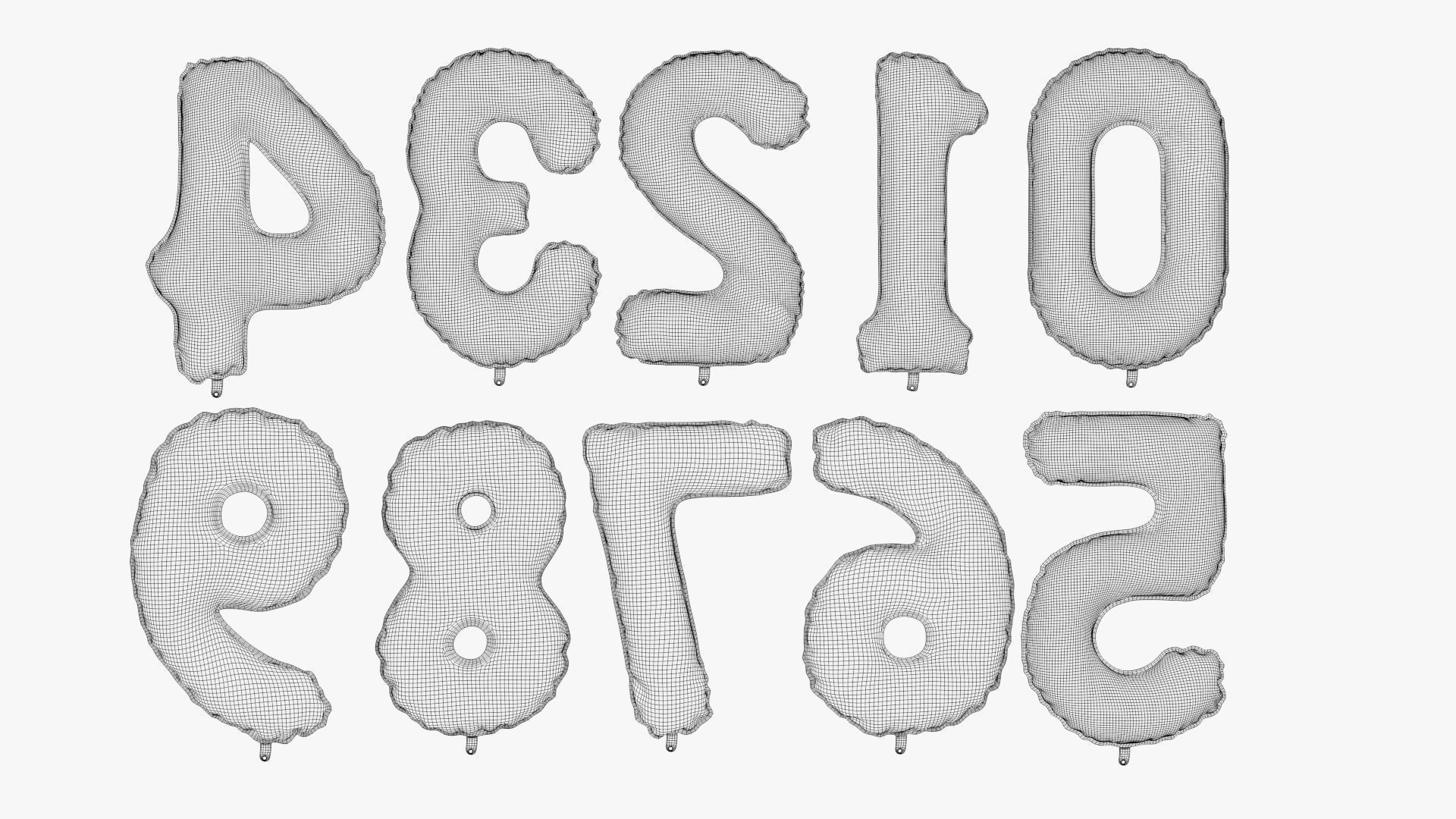 Numbers Balloon 3D model_13
